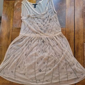 Medium Jeweled Forever 21 Baby Pink Sheer Dress